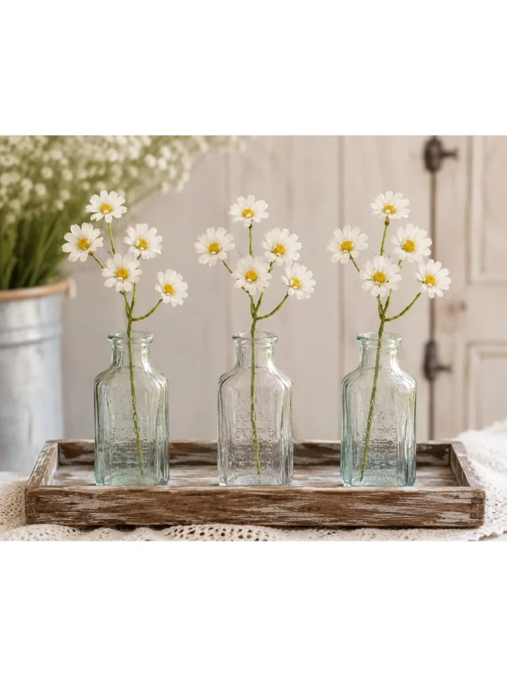 10 Artificial Daisy Stems White Daisy Spray Faux Wildflowers Small Daisy Flowers